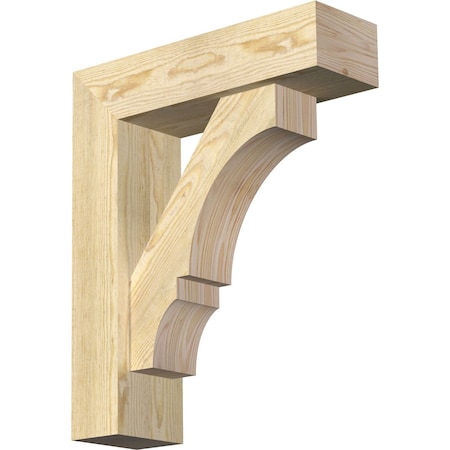 Balboa Block Rough Sawn Bracket w/ Offset Brace, Douglas Fir, 6"W x 20"D x 24"H